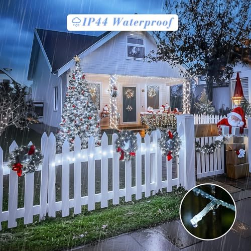 Clear Wire 720LED 230 FT White Christmas Lights with 8 Modes, alternate view 4