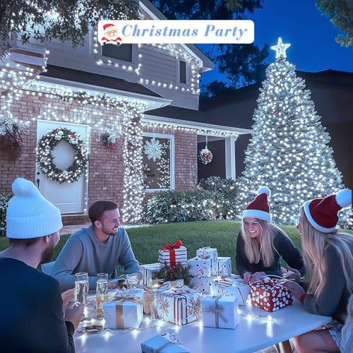 Clear Wire 720LED 230 FT White Christmas Lights with 8 Modes, alternate view 6