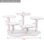 Cloud-Shaped Wooden Display Riser, 5-Tier Jewelry Showcase Stand in 17.7"W x 7.5"D x 3.3"H in Antique White, 5, alternate