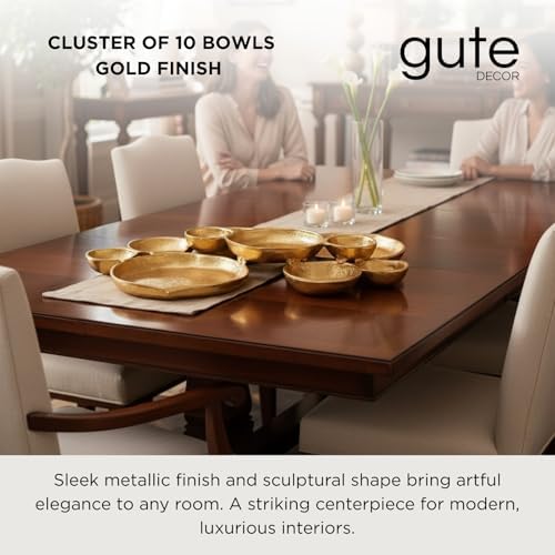 Cluster of 10 Round Serving Bowls Gold Clusters Decorative Elegant Snack Tray for Olives, Chip & Dip, Nuts, alternate view 4