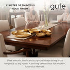 Cluster of 10 Round Serving Bowls Gold Clusters Decorative Elegant Snack Tray for Olives, Chip & Dip, Nuts, alternate view 4