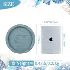 Coastal Decorative Tray, Farmhouse Plate for Beach Table Decor in 11.02"L x 11.02"W x 0.98"H in Blue, alternate view 3