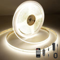 COB LED Strip Light with Remote, Dimmable 16.4FT/5M Flexible High Density LED Light,4000K Natural White 2400LEDs