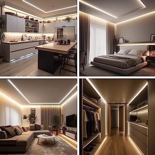 COB LED Strip Light with Remote, Dimmable 16.4FT/5M Flexible High Density LED Light,4000K Natural White 2400LEDs, alternate