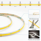COB LED Strip Light with Remote, Dimmable 32.8FT/10M Flexible High Density LED Light,4000K Natural White, alternate view 5