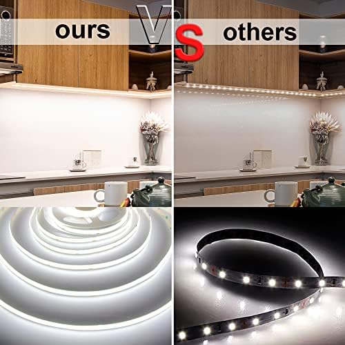 COB LED Strip Lights with Remote, 24V 9.84ft White Dimmable LED Light Strips, High Bright 6000K LED Lights with, alternate