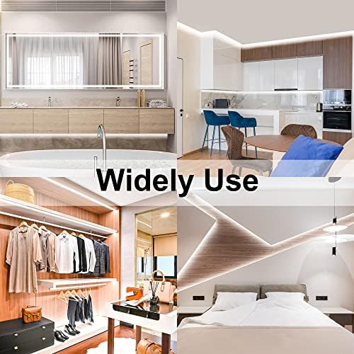 COB LED Strip Lights with Remote, 24V 9.84ft White Dimmable LED Light Strips, High Bright 6000K LED Lights with, alternate
