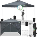 COBlZI 10x10 Pop Up Canopy Tent with 4 Removable Sidewalls, Waterproof Commercial Easy Adjustable Gazebo Tent