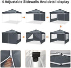 COBlZI 10x10 Pop Up Canopy Tent with 4 Removable Sidewalls, Waterproof Commercial Easy Adjustable Gazebo Tent, alternate view