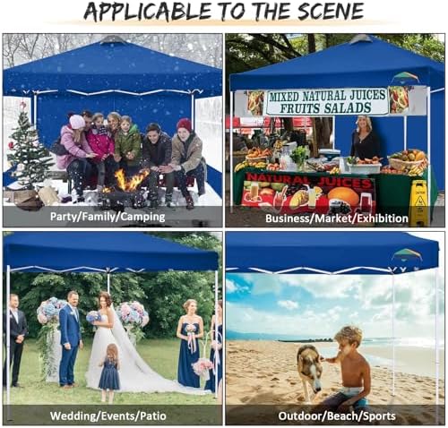 COBlZI 10x10 Pop Up Canopy Tent with 4 Removable Sidewalls, Waterproof Commercial Easy Adjustable Gazebo Tent, alternate view