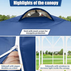 COBlZI 10x10 Pop Up Canopy Tent with 4 Removable Sidewalls, Waterproof Commercial Easy Adjustable Gazebo Tent, alternate view
