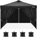 COBlZI 8x8 Ez Pop Up Canopy Tent with 4 Sidewalls Commercial Instant Gazebo Tents for Parties, Waterproof