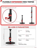 Cobra 2 RB-A200-S Adjustable Round Base Tabletop Monopod, alternate view 6