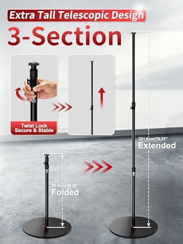 Cobra RB-A500,79" Round Base Monopod, Heavy-Duty Floor Stand with Weighted Base, Adjustable Height, Light Stand, alternate
