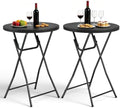 Cocktail Table 2 Pack, 32 Inch Folding Bar Table, High Top Round Tables, Outdoor Portable Bistro Tall Folding