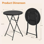 Cocktail Table 2 Pack, 32 Inch Folding Bar Table, High Top Round Tables, Outdoor Portable Bistro Tall Folding, alternate view