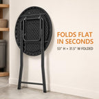 Cocktail Table 2 Pack, 32 Inch Folding Bar Table, High Top Round Tables, Outdoor Portable Bistro Tall Folding, alternate view