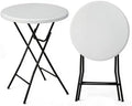 Cocktail Table, 32 Inch Folding Bar Table, High Top Round Tables, Outdoor Portable Bistro Tall Folding Table for