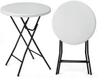 Cocktail Table, 32 Inch Folding Bar Table, High Top Round Tables, Outdoor Portable Bistro Tall Folding Table for