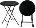 Cocktail Table, 32 Inch Folding Bar Table, High Top Round Tables, Outdoor Portable Bistro Tall Folding Table for