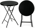 Cocktail Table, 32 Inch Folding Bar Table, High Top Round Tables, Outdoor Portable Bistro Tall Folding Table for