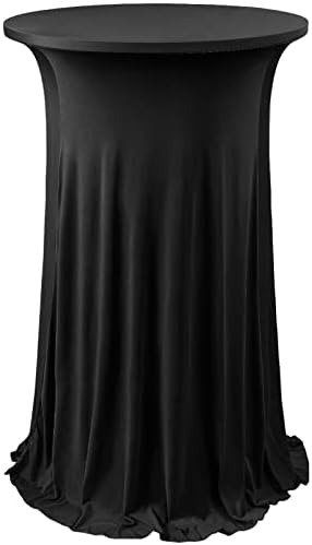 Cocktail Table Cloth with Ruffle Skirt, Black 24" x 43", 1 Pack