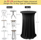 Cocktail Table Cloth with Ruffle Skirt, Black 24" x 43", 1 Pack, alternate view 3