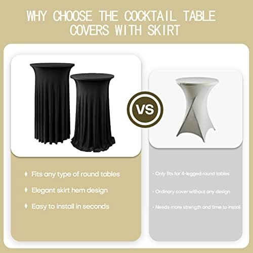 Cocktail Table Cloth with Ruffle Skirt, Black 24" x 43", 1 Pack, alternate view 6