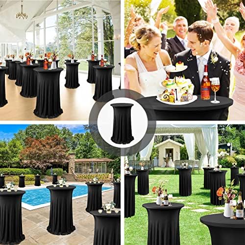 Cocktail Table Cloth with Ruffle Skirt, Black 24" x 43", 1 Pack, alternate view 7