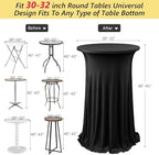 Cocktail Table Cloth with Ruffle Skirt, Black 32" x 43", 4 Pack in Black, alternate view 3
