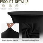 Cocktail Table Cloth with Ruffle Skirt, Black 32" x 43", 4 Pack in Black, alternate view 4