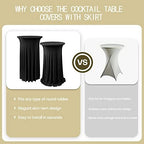 Cocktail Table Cloth with Ruffle Skirt, Black 32" x 43", 4 Pack in Black, alternate view 6