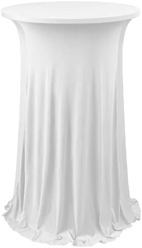 Cocktail Table Cloth with Ruffle Skirt, White 24" x 43", 1 Pack