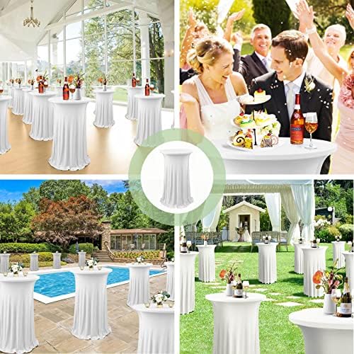 Cocktail Table Cloth with Ruffle Skirt, White 24" x 43", 1 Pack, alternate view 7