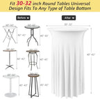 Cocktail Table Cloth with Ruffle Skirt, White 32" x 43", 1 Pack, alternate view 3
