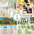 Cocktail Table Cloth with Ruffle Skirt, White 32" x 43", 1 Pack, alternate view 7
