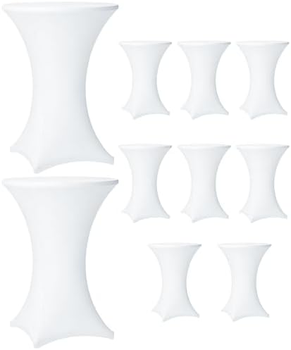Cocktail Table Covers - 10 Pack 32x43 Inch Table Cloth - White in 32x43 Inch in White