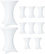 Cocktail Table Covers - 10 Pack 32x43 Inch Table Cloth - White in 32x43 Inch in White