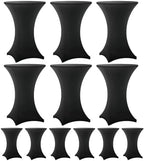 Cocktail Table Covers - 12 Pack 32x43 Inch Table Cloth - Black in 32x43 Inch in Black