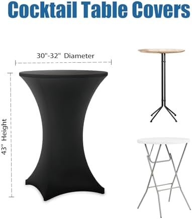 Cocktail Table Covers - 12 Pack 32x43 Inch Table Cloth - Black in 32x43 Inch in Black, alternate view 3