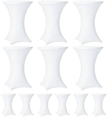 Cocktail Table Covers - 12 Pack 32x43 Inch Table Cloth - White in 32x43 Inch in White