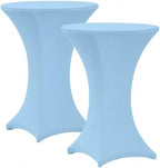 Cocktail Table Covers - 2 Pack 32x43 Inch Table Cloth - Light Blue in 32x43 Inch in Light Blue
