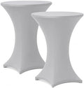 Cocktail Table Covers - 2 Pack 32x43 Inch Table Cloth - Light Grey in 32x43 Inch in Light Grey