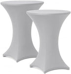 Cocktail Table Covers - 2 Pack 32x43 Inch Table Cloth - Light Grey in 32x43 Inch in Light Grey