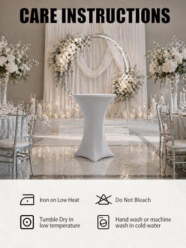 Cocktail Table Covers - 2 Pack 32x43 Inch Table Cloth - Light Grey in 32x43 Inch in Light Grey, alternate view 6