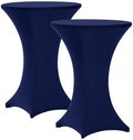 Cocktail Table Covers - 2 Pack 32x43 Inch Table Cloth - Navy Blue in 32x43 Inch in Navy Blue
