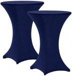Cocktail Table Covers - 2 Pack 32x43 Inch Table Cloth - Navy Blue in 32x43 Inch in Navy Blue