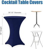 Cocktail Table Covers - 2 Pack 32x43 Inch Table Cloth - Navy Blue in 32x43 Inch in Navy Blue, alternate view 3