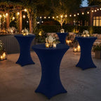Cocktail Table Covers - 2 Pack 32x43 Inch Table Cloth - Navy Blue in 32x43 Inch in Navy Blue, alternate view 7