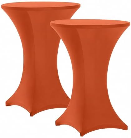 Cocktail Table Covers - 2 Pack 32x43 Inch Table Cloth - Orange in 32x43 Inch